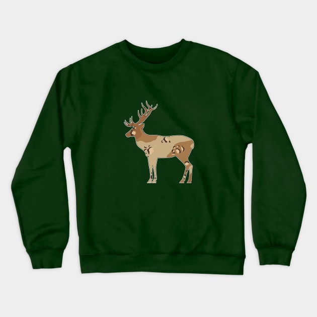 Camo Deer - 7 Crewneck Sweatshirt by Brightfeather